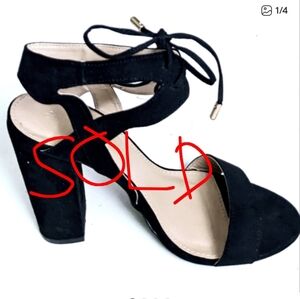 Charlotte Russe Jennie-02 Ankle Lace Up Heels Black US Size 7